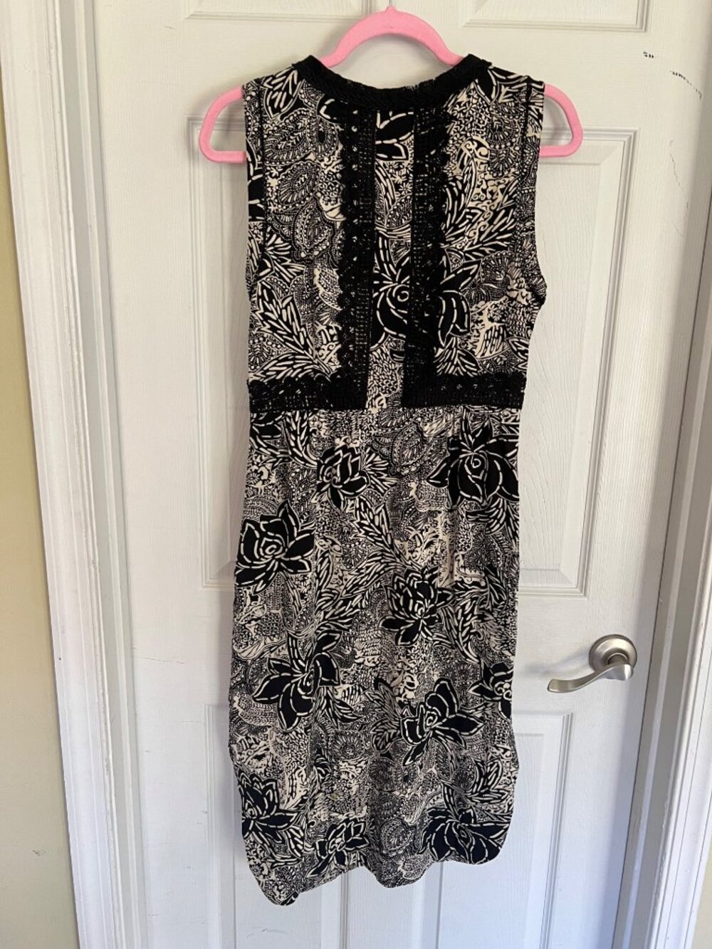 Holding Horses Suraja Black Dress Lotus Floral Crochet Lace Anthropologie sz 6 - Picture 5 of 10